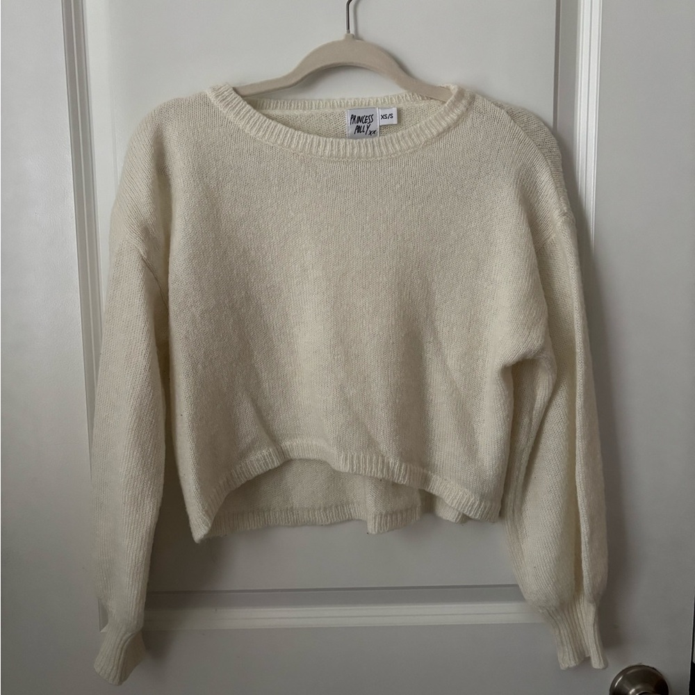 Princess Polly Cream Crew Neck Sweater